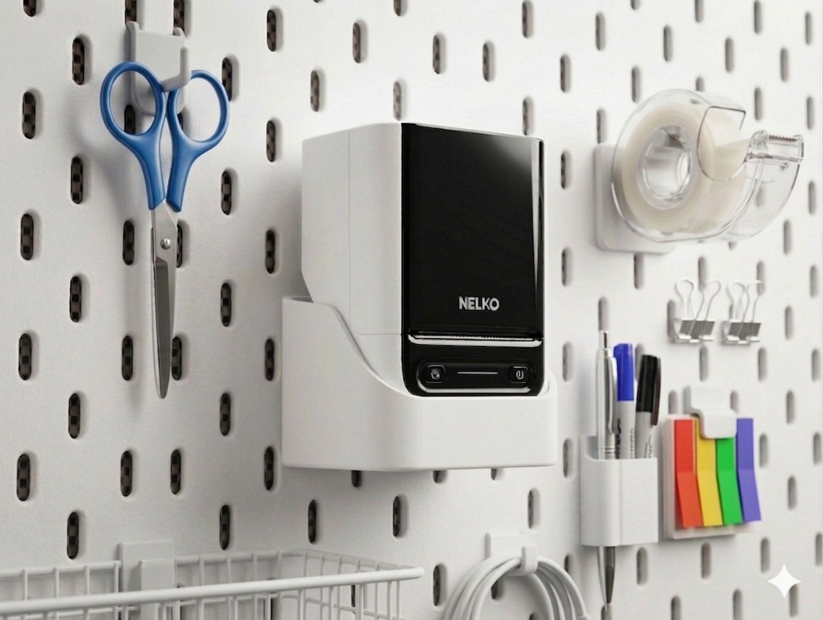Nelko PM220 /PM220S IKEA SKADIS Label Printer Holder, Charging Stand, Bracket only-(WHITE 